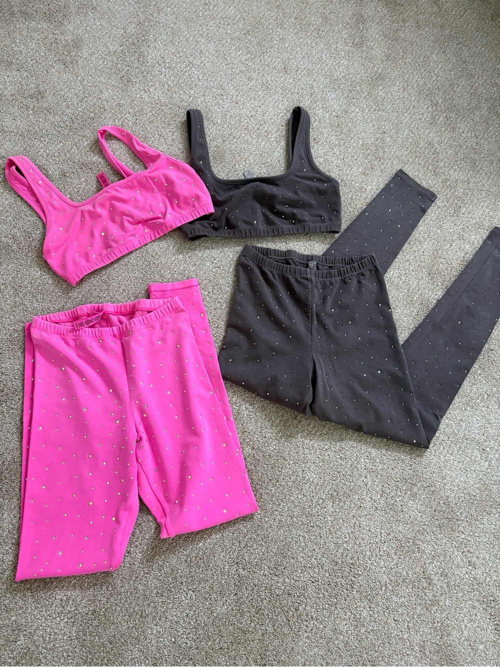 SKIMS Rhinestone Sports Bralette & Matching Leggings Sets